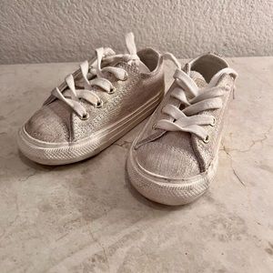 Used Converse Toddler Shoes - Cream Shimmer